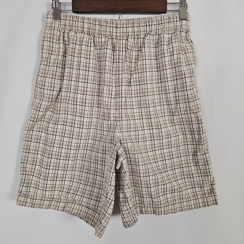 Puritan Mens Small (28/30) Short Pants in Beige and Brown Color Block w/ Pockets